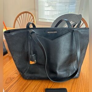 Michael Kors Black Leather Totes with Structured Design